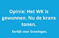 Opinie: Het WK is gewonnen.  Nu de krans tonen.